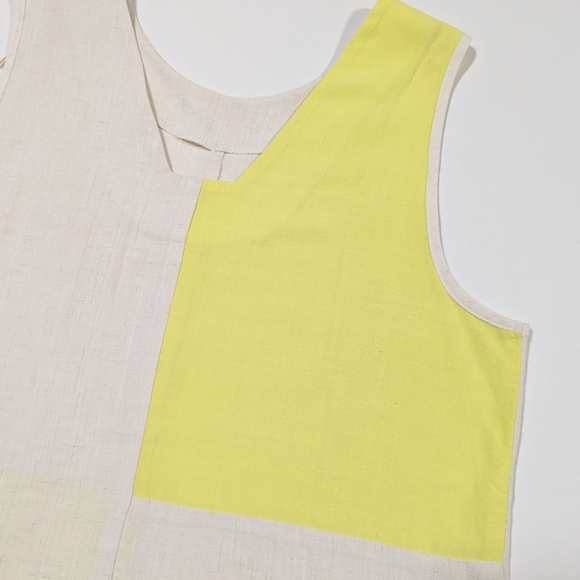 Reversible Ivory and citron linen tank top - Picture 11 of 11